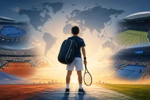 4大大会に挑むジュニアテニスプレーヤー