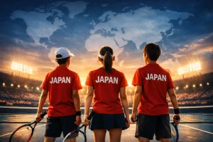 ワールドジュニアに向かうジュニアテニス選手